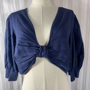 young fabulous and broke Linen Crop Top in Small